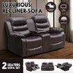 Living Room Luxsuite Recliner Chair Brown Sofa PU Leather Lounge Couch Two Seaters with Adjustable Headrest and Footrest