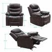 Recliner Chair Sofa Lounge Armchair Adjustable Padded Seat with PU Leather Cover Brown for Living Room