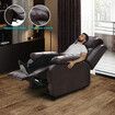 Recliner Chair Sofa Lounge Armchair Adjustable Padded Seat with PU Leather Cover Brown for Living Room