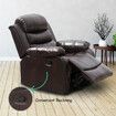 Recliner Chair Sofa Lounge Armchair Adjustable Padded Seat with PU Leather Cover Brown for Living Room