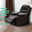 Recliner Chair Sofa Lounge Armchair Adjustable Padded Seat with PU Leather Cover Brown for Living Room