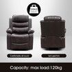 Recliner Chair Sofa Lounge Armchair Adjustable Padded Seat with PU Leather Cover Brown for Living Room