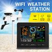 Solar Weather Station WiFi Wireless Home Forecaster Rain Gauge Clock Temperature Humidity