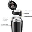 Double Walled 380ml Vacuum Insulated Travel Stainless Steel Tea Coffee Flask Thermos Mug