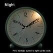 Alarm Clock, 4 inch Super Silent Non Ticking Small Clock with Night Light, Battery Operated, Simply Design, for Bedroom, Bedside, Desk, (Green)