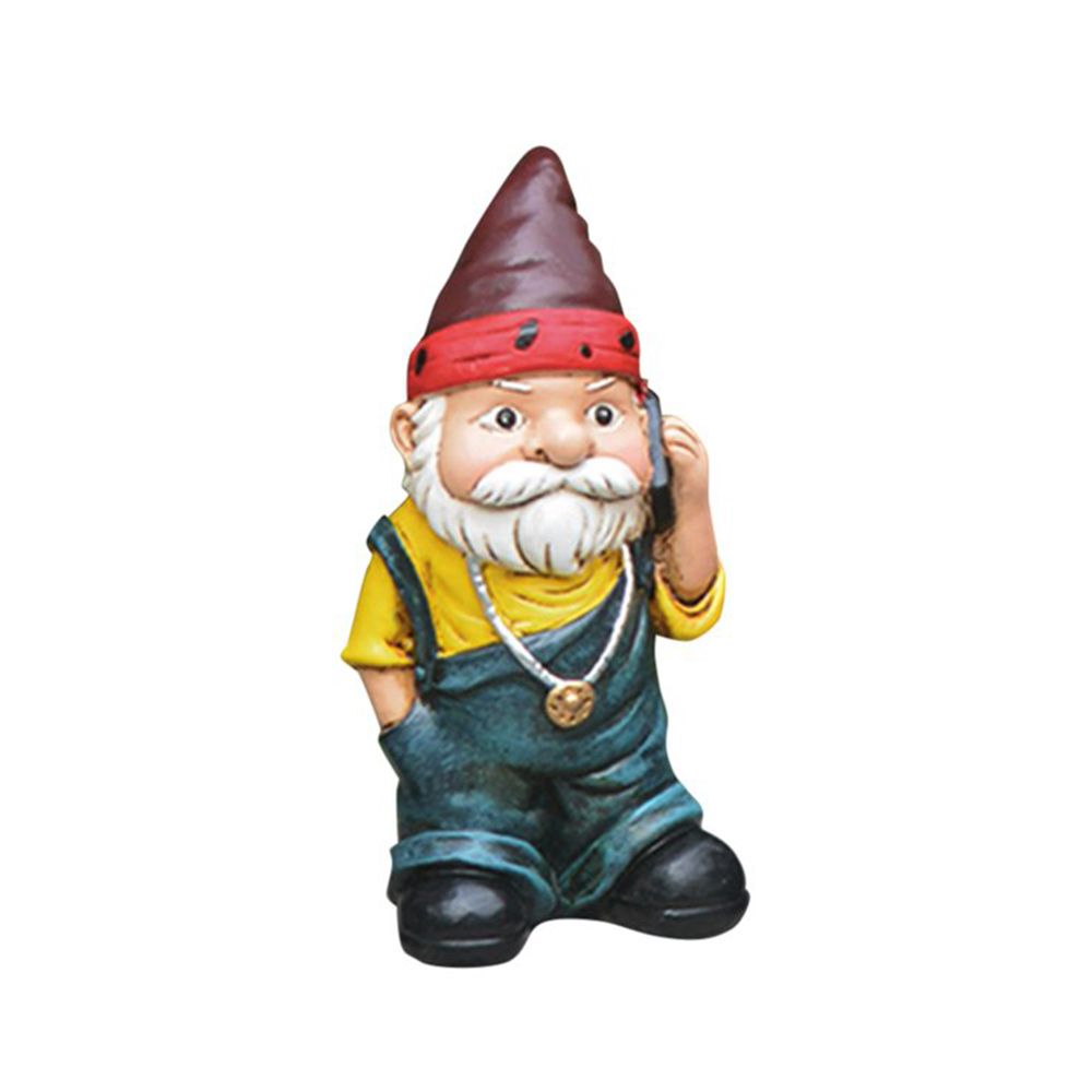 Gnome Ornament Garden Art White Beard Old Man Dwarf Statue
