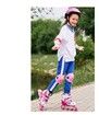 SizeM(33-37) Pink Single Roller Skates,Adjustable 4 Sizes Toddler Rollerskates with Light Up Wheels, for Girls/Boys/Women/Men