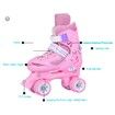 SizeM(30-33) Pink Double-Row Roller Skates Shoes,4 Sizes Adjustable Roller Skating,Suitable For Beginners