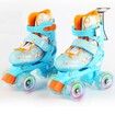 SizeM(31-34) Ice Blue Double-Row Roller Skates Shoes,4 Sizes Adjustable Roller Skating,Suitable For Beginners