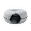 Natural Felt Pet Cat Tunnel Nest Bed,Funny Round Felt pet nest,Small Dogs Pets Supplies(Light Grey)