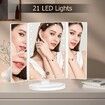 Vanity Makeup Mirror with Lights,1x 2X 4X Magnification,Touch Control,Trifold Makeup Mirror,Dual Power Supply, Portable LED,Women Gift(White)