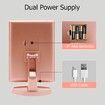 Vanity Makeup Mirror with Lights,1x 2X 3X Magnification,Touch Control,Trifold Makeup Mirror,Dual Power Supply, Portable LED,Women Gift(Rose Gold)