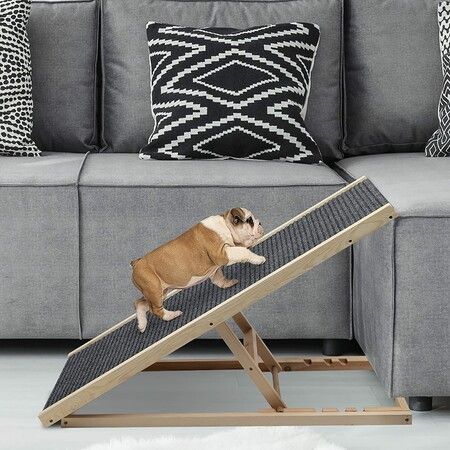 Wooden Adjustable Pet Ramp,Folding Portable Dog & Cat Ramp For Bed And ...