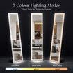 LED Full Length Floor Mirror Free Standing Wall Hanging Hallway Bedroom with Stand and 3 Light Colours