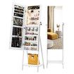 Jewellery Organiser Storage Cabinet Mirror Makeup Cosmetic Wooden Jewelry Organizer Armoire with LED