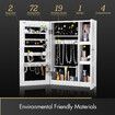 Wall Jewellery Organiser Storage Cabinet Mirror Hanging Makeup Jewelry Armoire Wood