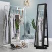 Jewellery Organiser Makeup Storage Cabinet  Mirror  Armoire 360 Degree Rotating Wood Necklace Earring Ring Holders