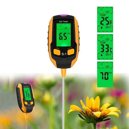 4 in 1 Soil PH Meter, Soil Tester Moisture, Moisture Meter Light and PH Tester for Potted Plants, Gardens