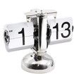 Retro Style Flip Desk Shelf Clock - Classic Mechanical-Digital Display Clock (White)