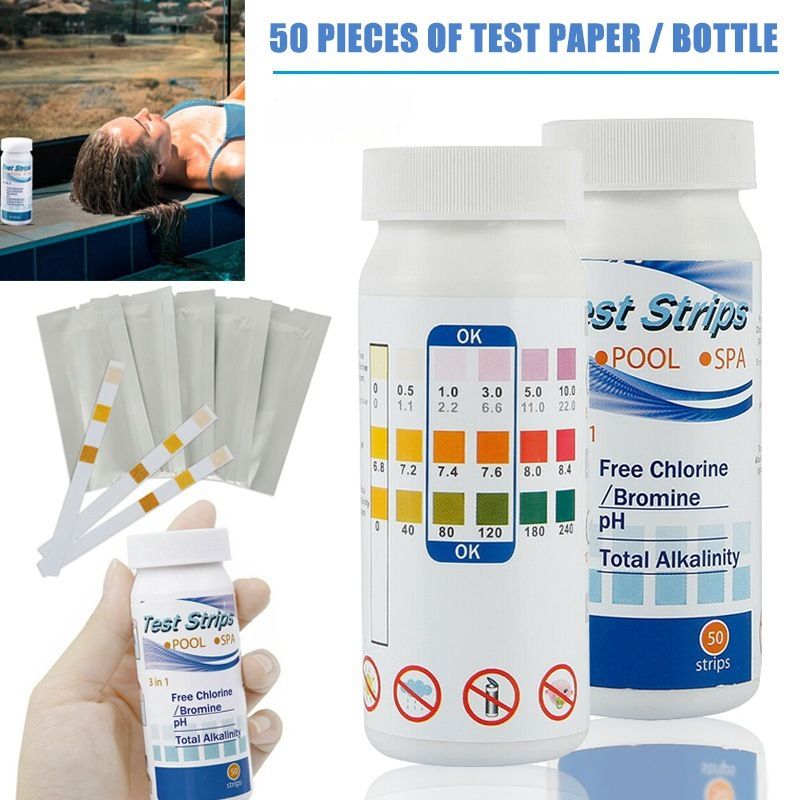 50pcs Pool Test Strips Spa Hot Tub Swimming Pool Test Strips Clearwater