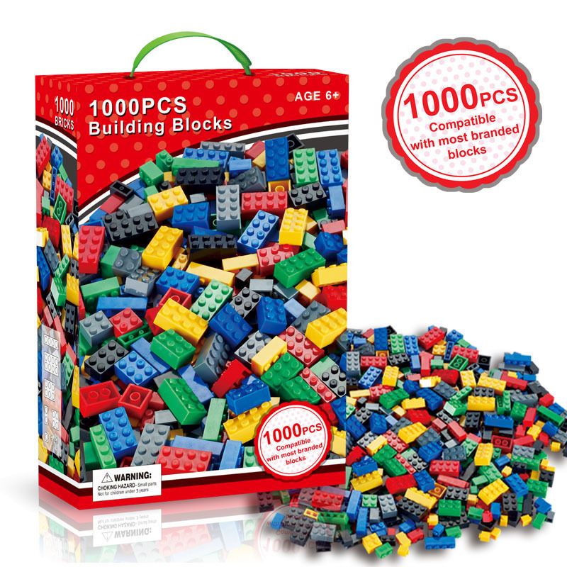 1000pcs DIY Creative Building Blocks Bulk Sets Educational Toys for Children