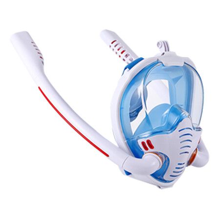 Full Face Silicone Snorkel Mask for Men Women Adults Youth Use ( size L/XL) White