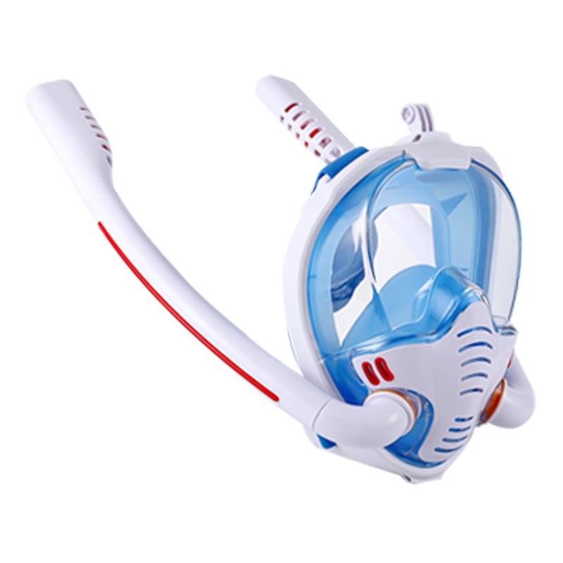 Full Face Silicone Snorkel Mask for Men Women Adults Youth Use ( size L/XL) White