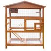 Petscene L Size Bird Cage Wooden Aviary Budgie Parrot House Canary Pigeon Coop Nesting Box Ladder