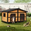 Petscene XL Size Dog Kennel Wooden Puppy Shelter Home Pet House Outdoor 2 Doors 