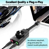 USB Sound Card Adapter 7.1 Channel External Audio Adapter Stereo Sound Card Converter 3.5mm AUX Microphone Jack