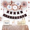 Retirement Party Decorations for Women Black Rose Gold Happy Retirement Banner and Swirls with Rose Gold Confetti Balloons Kit