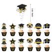 45pcs Class of 2022 Graduation DecorationsBackdrop Banner Balloon Black and Gold Confetti  Party Supplies