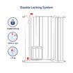 Adjustable Safety Gate Pet Dog Security Barrier Kid Safe Stair Fence Guard w/ Extension Walk Through Door 96cm White