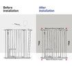 Pet Safety Gate Adjustable Dog Security Barrier Kid Safe Stair Fence Guard w/ Extension Walk Through Door 96cm Gray