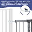 Pet Safety Gate Adjustable Dog Security Barrier Kid Safe Stair Fence Guard w/ Extension Walk Through Door 96cm Gray