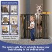 Pet Safety Gate Adjustable Kid Safe Stair Dog Fence Guard Security Barrier w/ Extension Walk Through Door 96cm Black