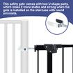 Pet Safety Gate Adjustable Kid Safe Stair Dog Fence Guard Security Barrier w/ Extension Walk Through Door 96cm Black