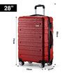 3 Piece Luggage Set Travel Suitcases Hard Carry On Trolley Lightweight with TSA Lock and 2 Covers Red