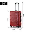 3 Piece Luggage Set Travel Suitcases Hard Carry On Trolley Lightweight with TSA Lock and 2 Covers Red