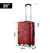 3 Piece Luggage Set Travel Suitcases Hard Carry On Trolley Lightweight with TSA Lock and 2 Covers Red