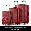 3 Piece Luggage Set Travel Suitcases Hard Carry On Trolley Lightweight with TSA Lock and 2 Covers Red