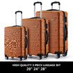 3 Piece Luggage Travel Set Hard Carry On Suitcases Lightweight Trolley with 2 Covers and TSA Lock Orange