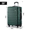 3 Piece Luggage Set Hard Carry On Travel Suitcases Trolley Lightweight with TSA Lock and 2 Covers Green