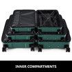 3 Piece Luggage Set Hard Carry On Travel Suitcases Trolley Lightweight with TSA Lock and 2 Covers Green