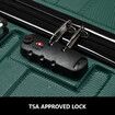 3 Piece Luggage Set Hard Carry On Travel Suitcases Trolley Lightweight with TSA Lock and 2 Covers Green