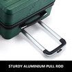 3 Piece Luggage Set Hard Carry On Travel Suitcases Trolley Lightweight with TSA Lock and 2 Covers Green