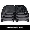 3PCS Luggage Set Hard Carry On Travel Suitcases Trolley Lightweight with TSA Lock 2 Covers Dark Grey