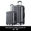 2 PCS Luggage Set Travel Hard Suitcases Carry On Lightweight Rolling Trolley TSA Lock Dark Grey