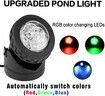 Solar Spotlights Lights Outdoor LED IP68 Waterproof RGB Color Solar Lamp for Swimming Pool, Garden