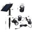 Solar Spotlights Lights Outdoor LED IP68 Waterproof RGB Color Solar Lamp for Swimming Pool, Garden